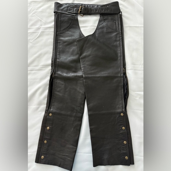 Men’s XL Easy Rider Black Leather Chaps - Picture 1 of 8